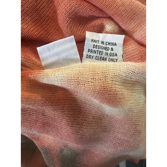 Marika Charles Orange Floral Semi Sheer Long Sleeve Top Women's Size 3 or Large? - Picture 9 of 11